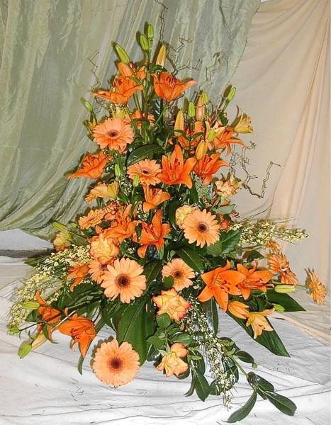 Blumengesteck, groß, orange Bild 1